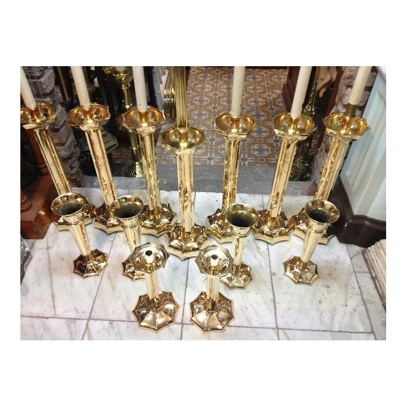 Quility Altar candlestick set Church Brass The Crypt