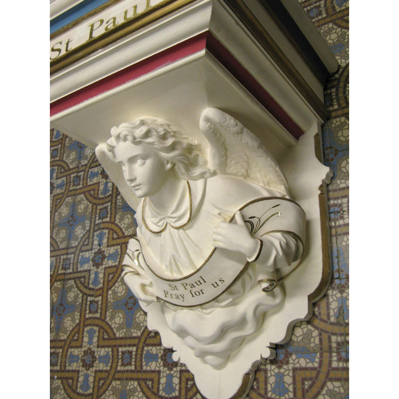 Angel wall statue stand Angels statues The Crypt