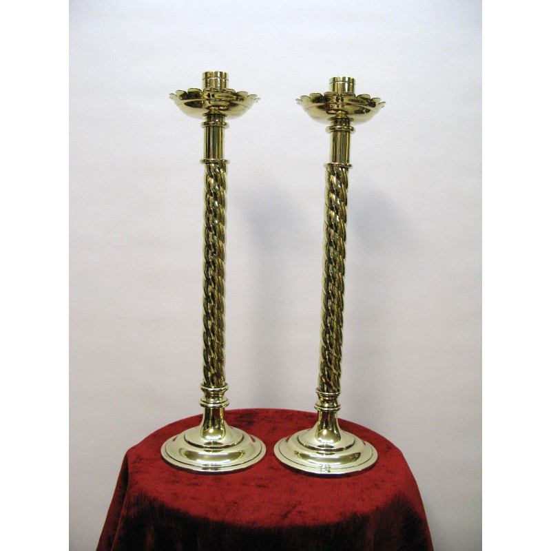 Pair of barley twist church candle sticks