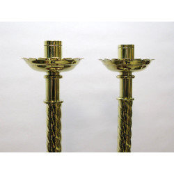 Pair of barley twist church candle sticks