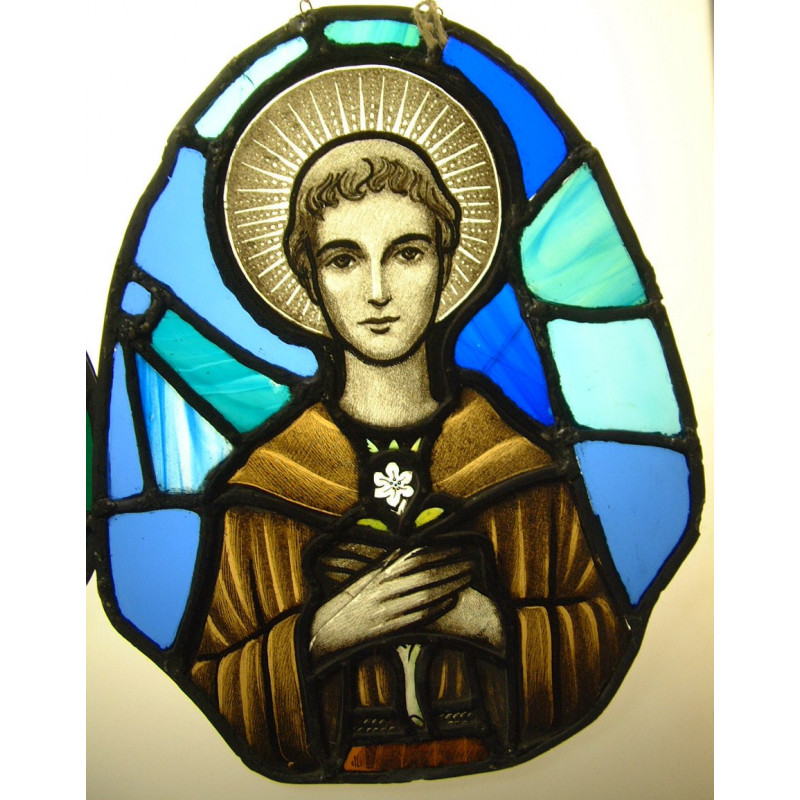Stained glass panel of saint aprox 30" high