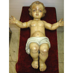 Life size baby Jesus crib figure