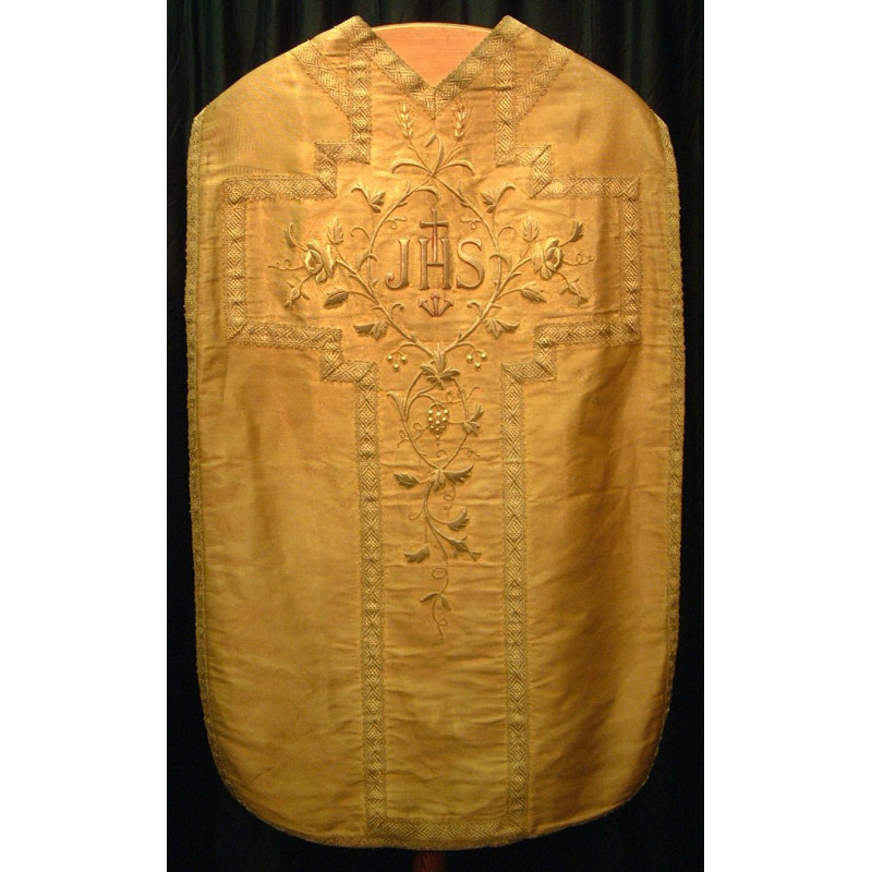 Gold cloth Vestment flowers and grapes and wheat