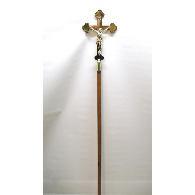 Brass and wood processional cross
