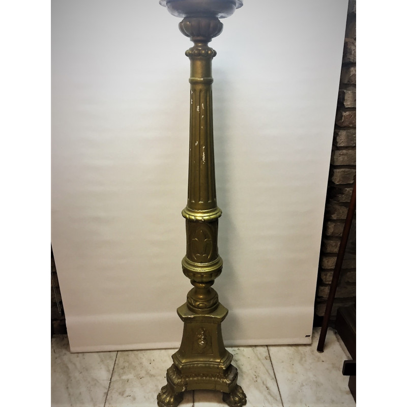 wooden painted paschal candlestick wooden painted paschal candlestick