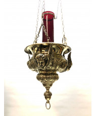 Brass chased sanctury lamp