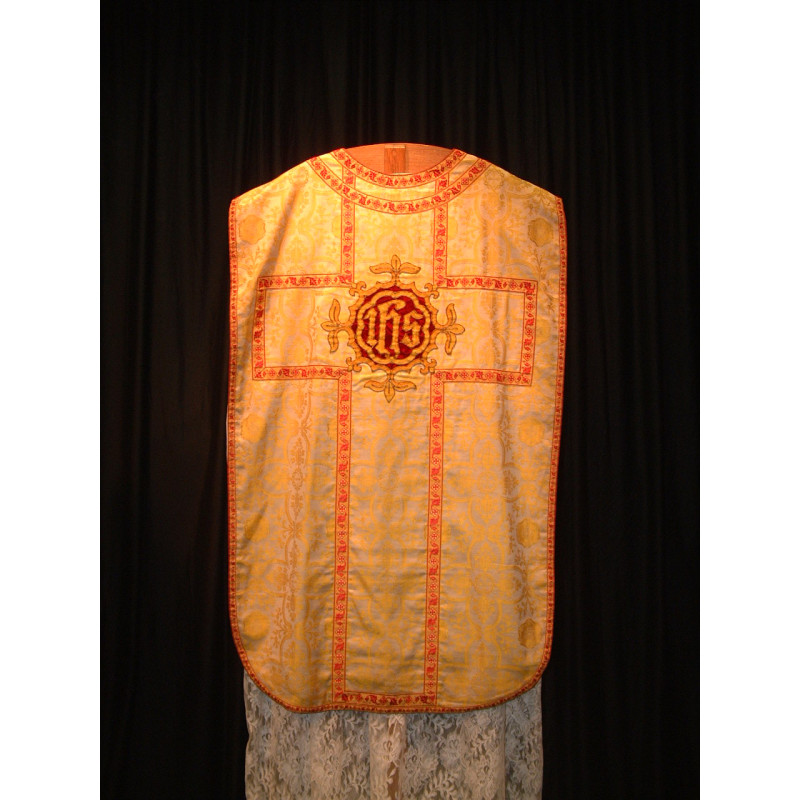 White / Gold chasuble red braiding
