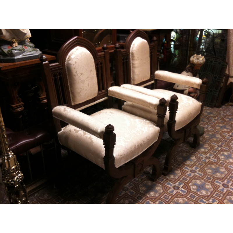 Pair of Gothic upholsterer chairs Pair of Gothic upholsterer chairs
