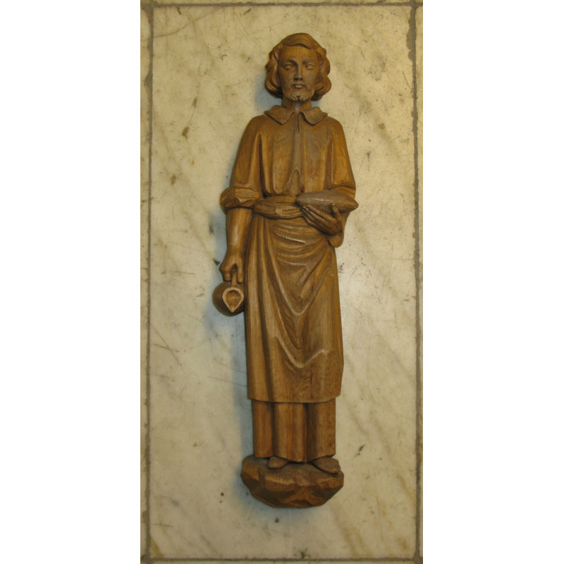 wooden statue of jesus