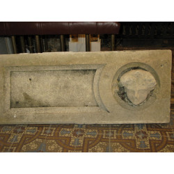 A pair of sandstone heads