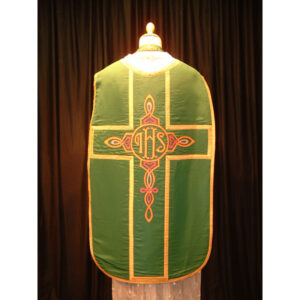 Green chasuble and stole celtic design