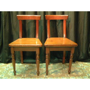 Pair small church chairs