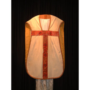 White chasubla red cross