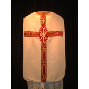 White chasubla red cross
