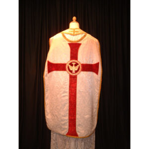 White chasubla red cross